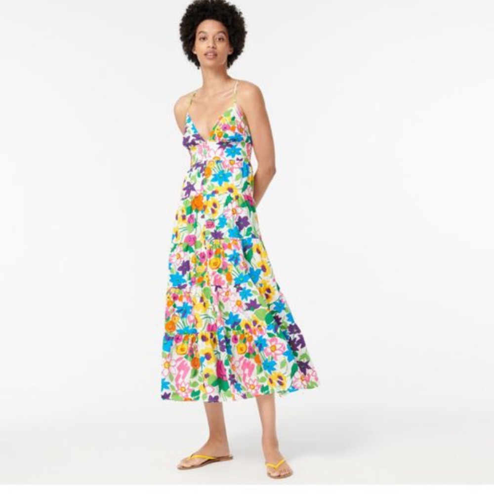 NWT J.Crew Vibrant Garden floral maxi dress.Medium